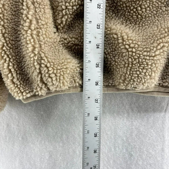 Brandy Melville John Galt Teddy Jacket Women's Sz M-L Tan Full Zip Fleece Sherpa - Picture 5 of 13